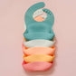 Silicone Bibs in 6 Assorted Colors: Peach