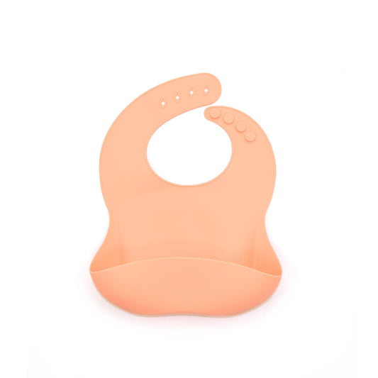 Silicone Bibs in 6 Assorted Colors: Peach